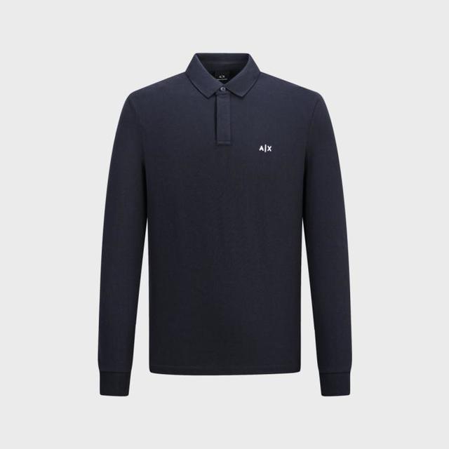 Armani Exchange AX Armani Exchange 2025秋冬款新品 阿玛尼男式轻奢撞色logo长袖Polo衫