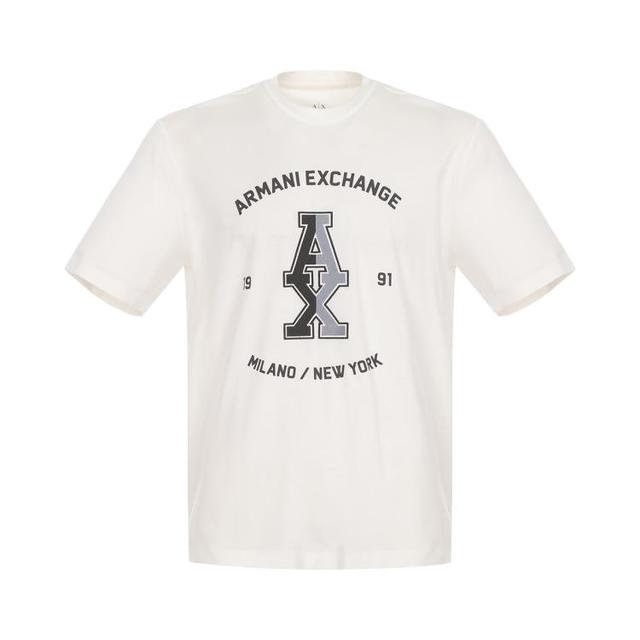 Armani Exchange 男士刺绣LOGO纯棉T恤
