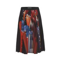  PORTS/宝姿 缤纷液态花卉印花 女士A字裙