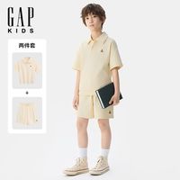 百亿补贴：Gap 男童2025夏季新款珠地polo领短袖T恤短裤运动套装儿童装783356