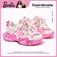 百亿补贴：Barbie 童鞋女童2026新款春季洋气撞色星星老爹鞋休闲女童运动鞋轻便