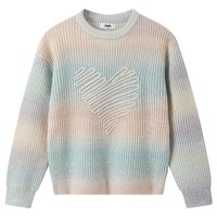 安奈儿 童装女童圆领毛衣2024冬新款软糯蓬松宽松落肩