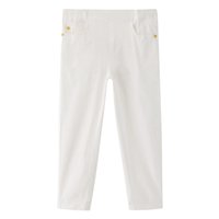 安奈儿 童装女童裤子2025春新款休闲时尚米白牛仔裤透气弹力潮流