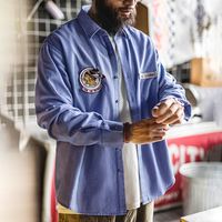 马登 纯棉牛津布 男士长袖衬衫