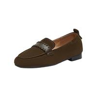  Bata/拔佳 羊皮 女士乐福鞋 墨绿 36