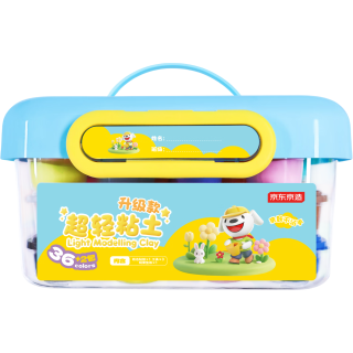 京东京造 超轻 儿童粘土盒装+姓名贴+全套工具+视频教程 姓名贴+全套工具