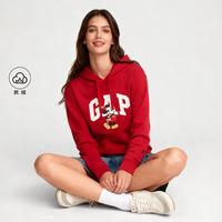 Gap 男女装冬季款卡通印花连帽抓绒卫衣 767515
