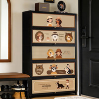 木马人 鞋架子多层家用门口入户带门鞋柜简易新款爆款高档收纳柜一体靠墙