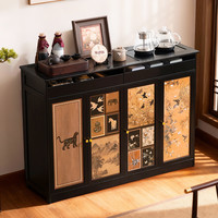 木马人 餐边柜子厨房储物柜家用茶水柜茶台桌客厅茶几置物架靠墙一体橱柜