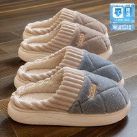 向伦家居 男款冬季保暖棉拖鞋