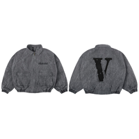 VLONE 重磅水洗做旧 飞行员夹克 VLBO24001深灰色 S