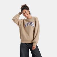 Gap 女装春季款碳素软磨抓绒贴布绣logo卫衣 604319