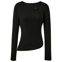  3COLOUR/三彩 斜领镂空 女士T恤