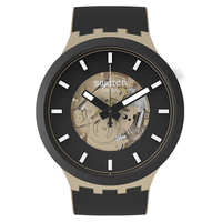 swatch 斯沃琪 瑞士手表 BB创新性植物陶瓷 灰棕时间 夜光男女石英表SB03C100