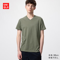 优衣库 快干 V领T恤 4XL 57 深橄榄色