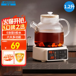 Peskoe 养生壶全玻璃0胶水 小型一人花茶壶 1.2L 基础款