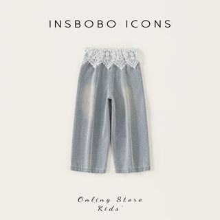  insbobo 花边 女童牛仔裤