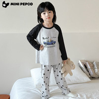 小猪班纳 儿童睡衣春秋季薄款纯棉长袖圆领家居服