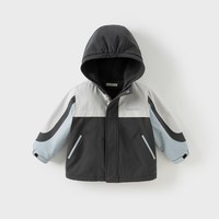 移动端：戴维贝拉 DAVE＆BELLA）男童连帽外套男宝宝上衣2024秋装童装洋气儿童外衣女童服饰 姜黄色 150cm（身高140-150cm）