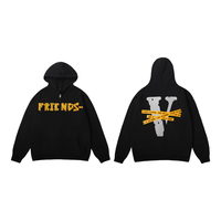 VLONE 立体胶带大logo印花 连帽开衫卫衣 VLZH24001黑色 XL