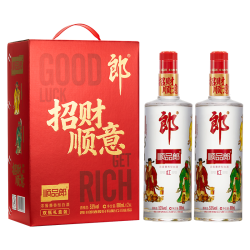 郎酒 顺品郎 红顺 招财顺意 53度 浓酱兼香型白酒 888mL 2瓶  礼盒装