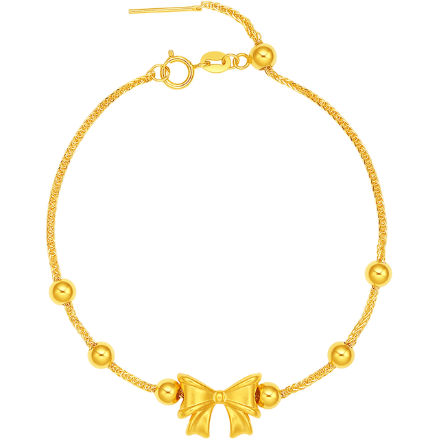 周六福 5D硬金 女士黄金转运珠 链