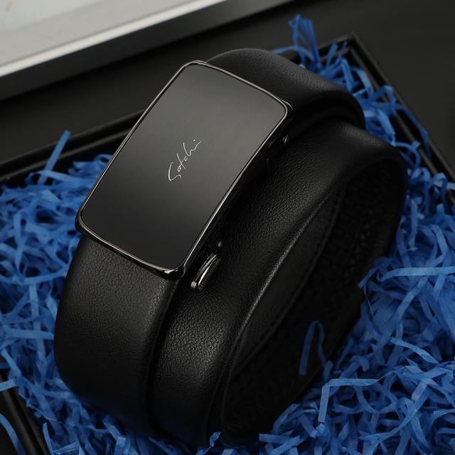 沙驰 质感小牛皮自动扣男式腰带 AAW54014-41H