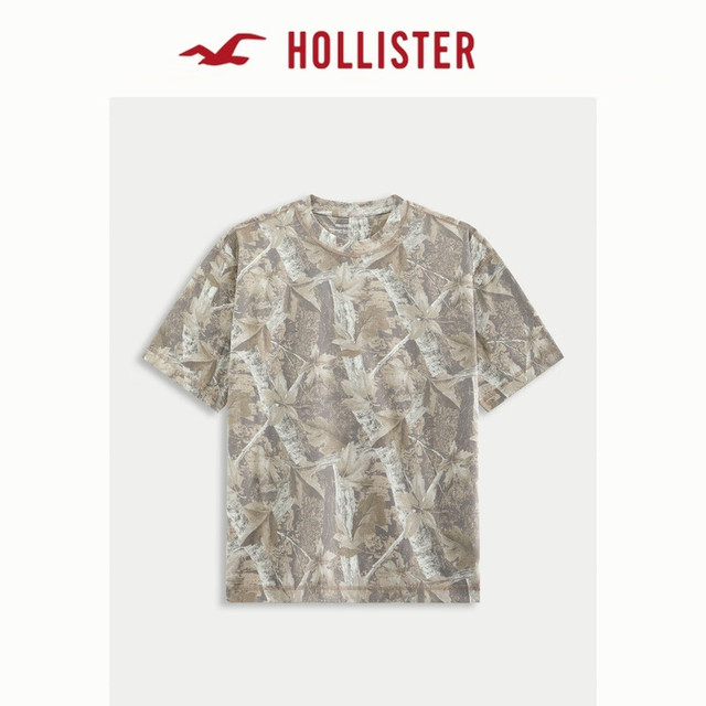HOLLISTER 美式25夏重磅基础款棉质短袖T恤男装324-5334