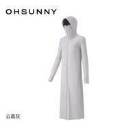 欧夏 女神防晒衣女原纱长款透气连帽护脸户外防紫外线防晒衣