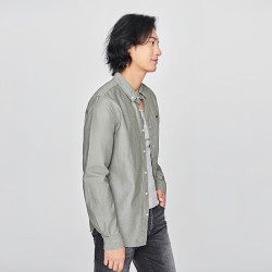Lee 26秋季新款翻领小Logo徽标男士长袖衬衫