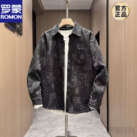 ROMON/罗蒙 民族风印花 男士牛仔衬衫
