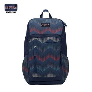 JANSPORT 大容量双肩包 商务蓝-电脑隔层+水杯侧袋