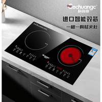 科创奇 高端嵌入式电磁炉双灶双炉家用双眼电陶炉电灶台大功率4400W 全进口配置 I 一磁一陶 I 全国联保3年