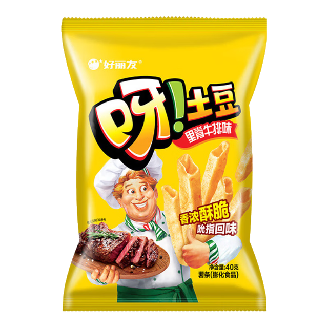 好丽友 呀土豆薯条 里脊牛排味 40g