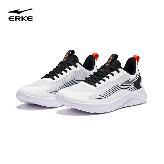 鸿星尔克 男士春季轻便慢跑鞋 尔克白/正黑 云行 39