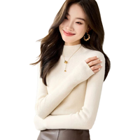  BAOYE/保烨 100%纯羊毛 女士羊毛衫 本白 【修身半高领】 L 体重（110-150斤）