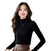  BAOYE/保烨 100%纯羊毛 女士羊毛衫 黑色 【修身半高领】 M 体重（80-110斤）