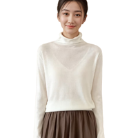  BAOYE/保烨 100%纯羊毛 女士羊毛衫 本白 【宽松高领】 M 体重（80-110斤）
