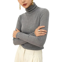  BAOYE/保烨 100%纯羊毛 女士羊毛衫 浅灰色 【修身高领】 L 体重（110-150斤）