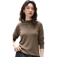  BAOYE/保烨 100%纯羊毛 女士羊毛衫 豆沙色 【宽松半高领】 M 体重（80-110斤）