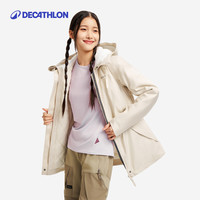 迪卡侬 NH500外套女冬加绒加厚风衣登山服运动防风防水棉服331299