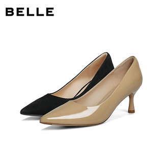  BeLLE/百丽 简约气质 女士高跟单鞋 黑色 37