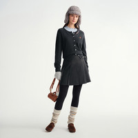  DUSHU/独束 高腰A字 女士半身裙 深花灰-短款 2XL （尺码：4）