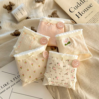 宜而爽 100%纯棉！花朵7A抗菌新款全棉透气三角提臀式底裤*7条