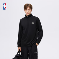 NBA NIKENBA勇士/湖人/联盟男女同款半拉链修身运动早秋长袖T恤 洛杉矶湖人/黑色 L