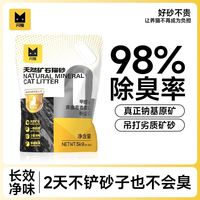 闪猫 天然钠基矿砂无尘矿石抑菌防臭破碎秒结团不粘底批发猫砂用品