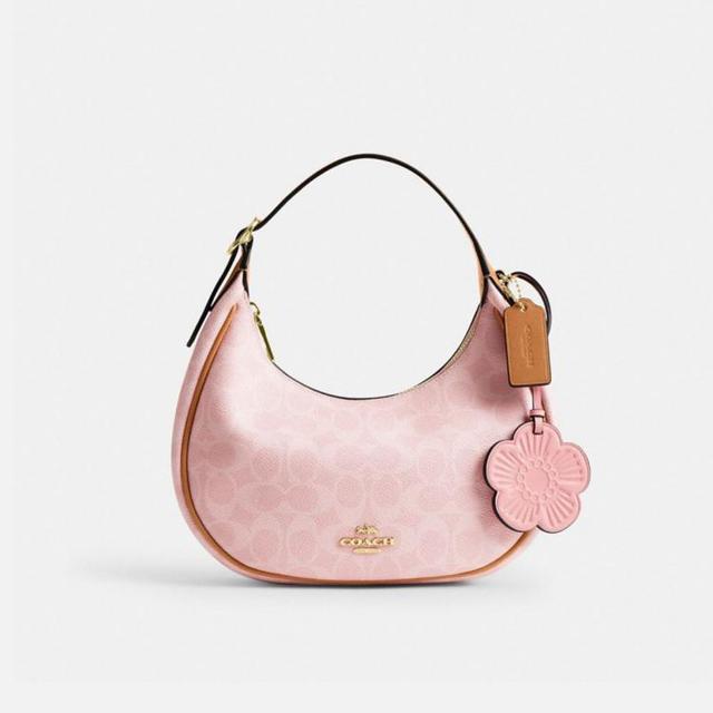 COACH 【38女神节礼物】女士经典老花带挂件EMILY单肩新月包腋下包CDW86