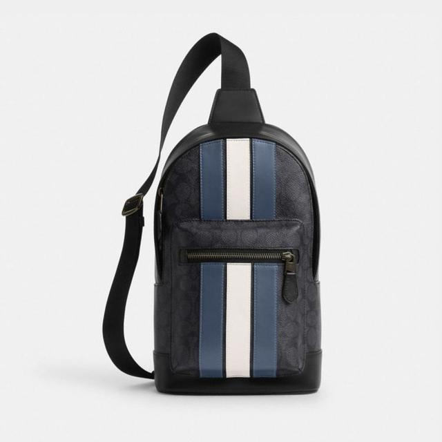 COACH 【沾光女神价】West19老花斜挎包胸包可容纳11英寸ipad CV923