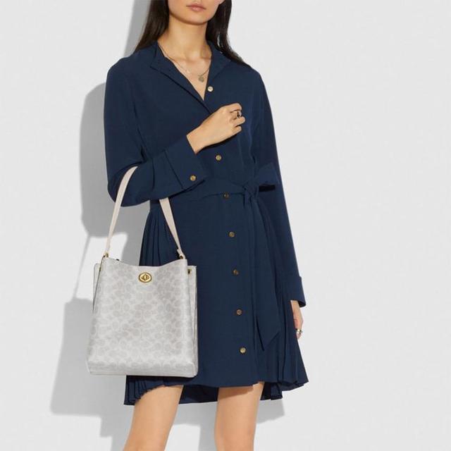 COACH 女士经典印花单肩斜挎水桶包 89003