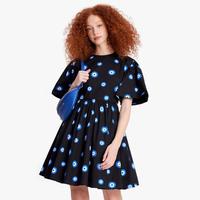 Kate Spade 夏日狂欢购女装店铺同款收腰圆领幸运之眼印花连衣裙A字裙